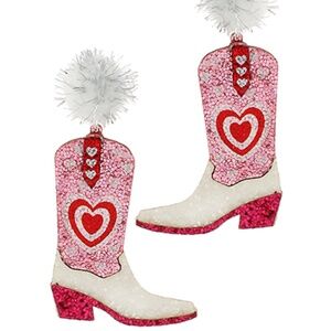 Heart Boot PomPom Earrings